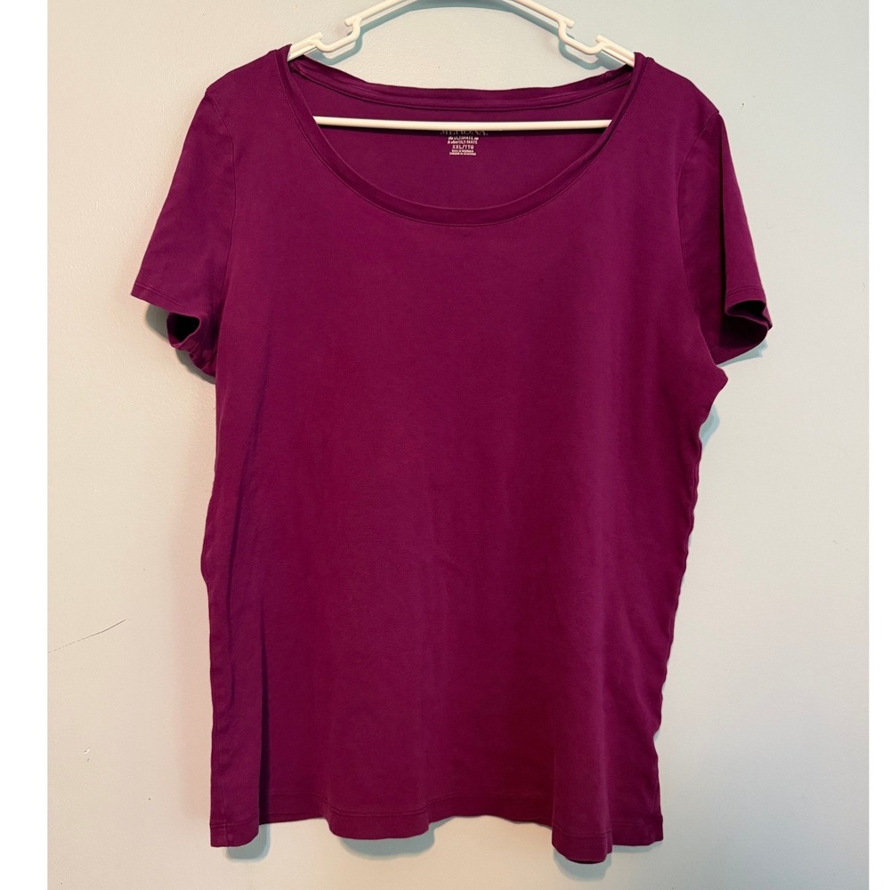 Merona Ultimate Tee Women's XXL Purple Short Sleeve Scoop Neck Cotton 1804